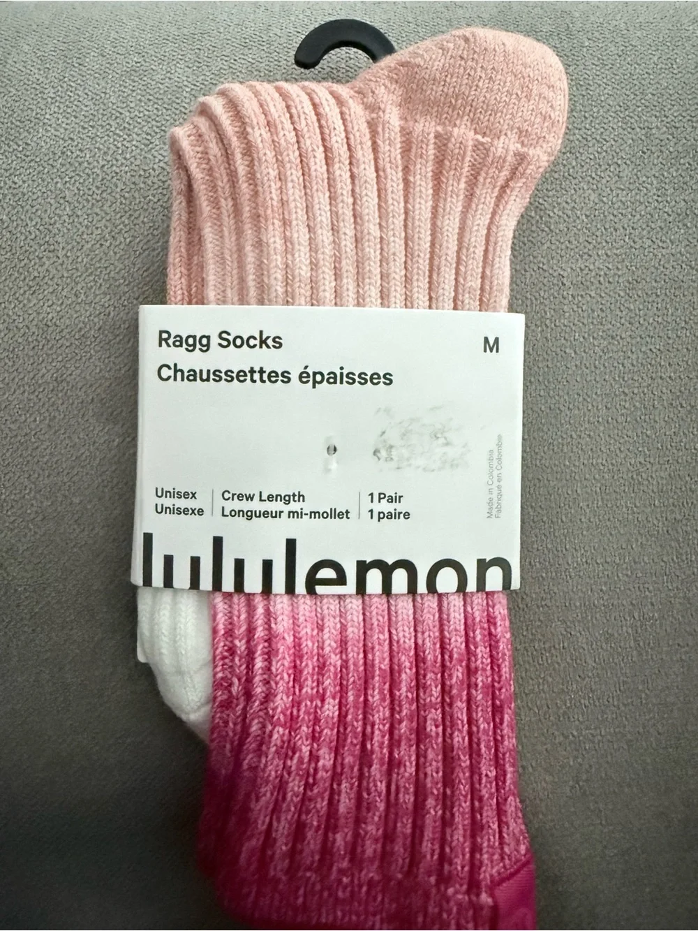 lululemon athletica Gradient Pink & White Ragg Crew Socks